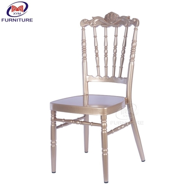 Restaurant Vintage Metalen Burger Stoel Banket Napoleon Eetkamer Aluminium Kroon Bamboes Stoel