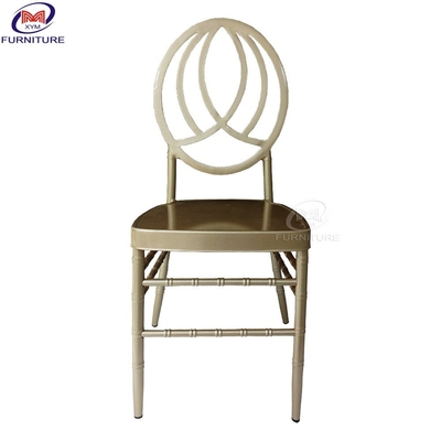 Ronde bloemknoppen Achtersteun Bruiloft Chiavari Stoel Champagne Goud Aluminium Metaal Bamboe Stoelen